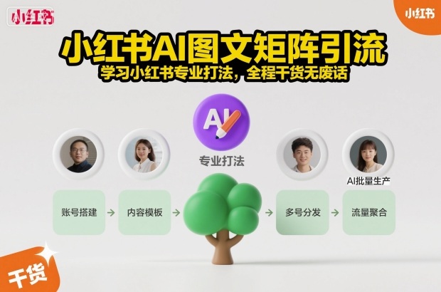 小红书AI图文矩阵引流，学习小红书专业打法，全程干货无废话-数码之翼