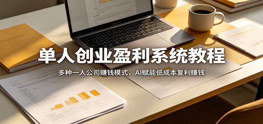 单人创业盈利系统教程：多种一人公司赚钱模式，AI赋能低成本复利赚钱-数码之翼