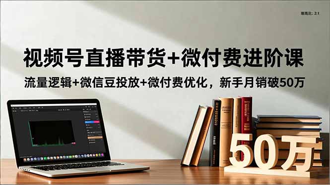 视频号直播带货+微付费进阶课：流量逻辑+微信豆投放+微付费优化，新手月销破50万-数码之翼
