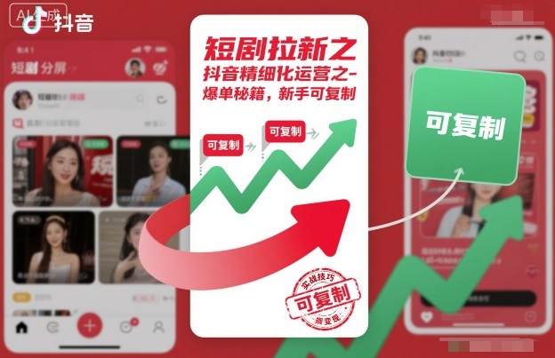 短剧拉新之抖音精细化运营之爆单秘籍,新手可复制-数码之翼