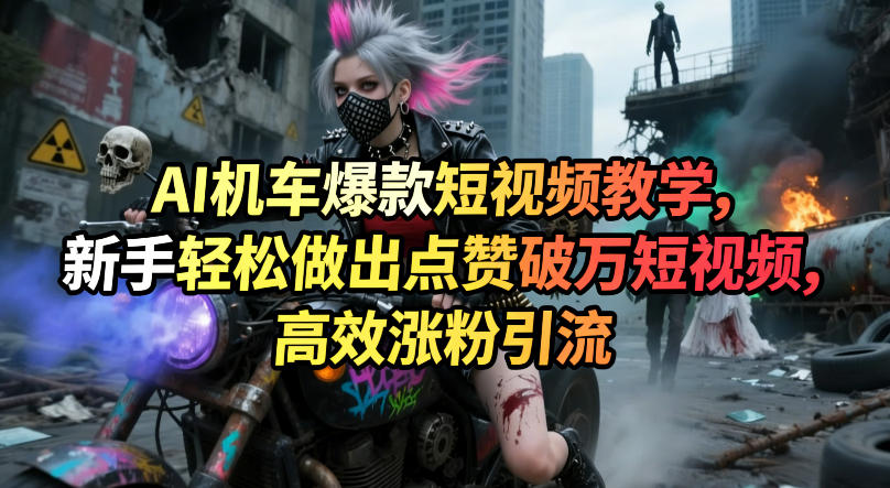 AI机车爆款短视频教学,新手轻松做出点赞破万短视频,高效涨粉引流-数码之翼