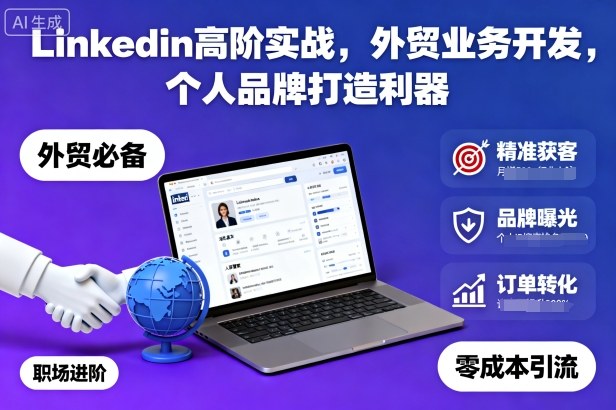 Linkedin高阶实战，外贸业务开发，个人品牌打造利器-数码之翼
