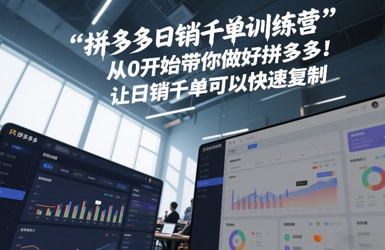 拼多多日销千单训练营，从0开始带你做好拼多多，让日销千单可以快速复制(更新26年4月)-数码之翼