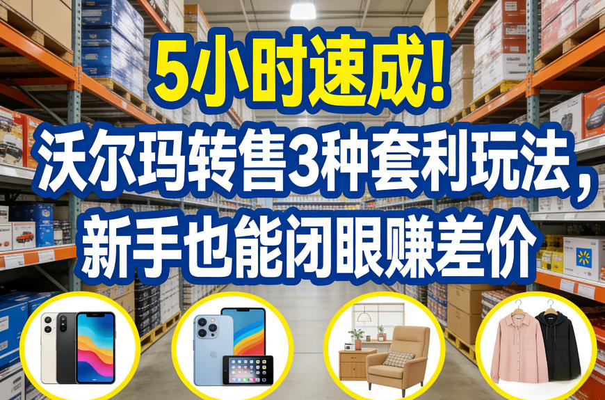 5小时速成!沃尔玛转售3种套利玩法,新手也能闭眼賺差价-数码之翼
