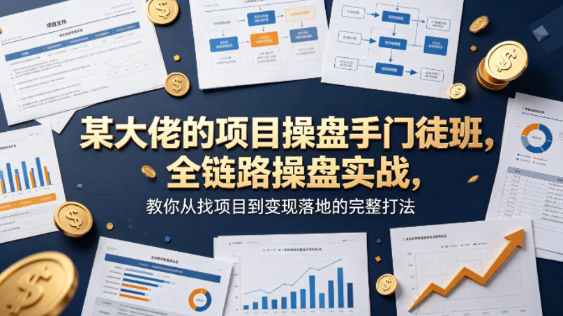 某大佬的项目操盘手门徒班，全链路操盘实战，教你从找项目到变现落地的完整打法-数码之翼