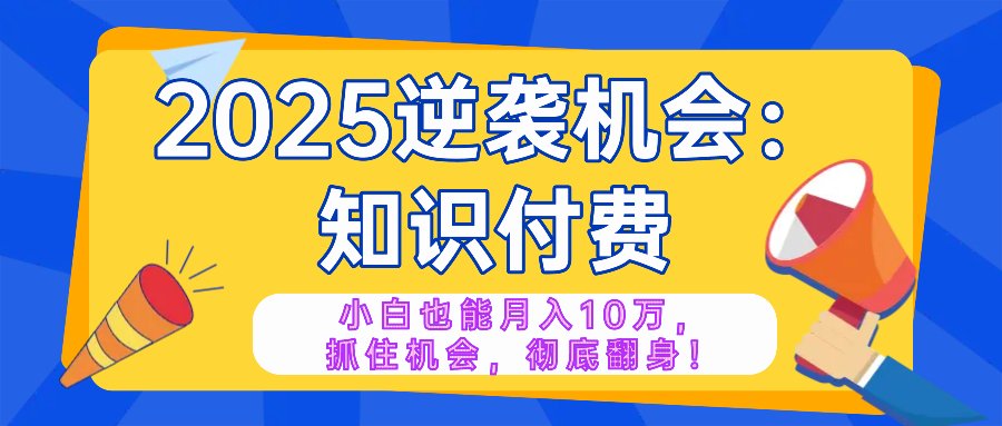 2025逆袭项目——知识付费，小白也能月入10万年入百万，抓住机会彻底翻...-数码之翼