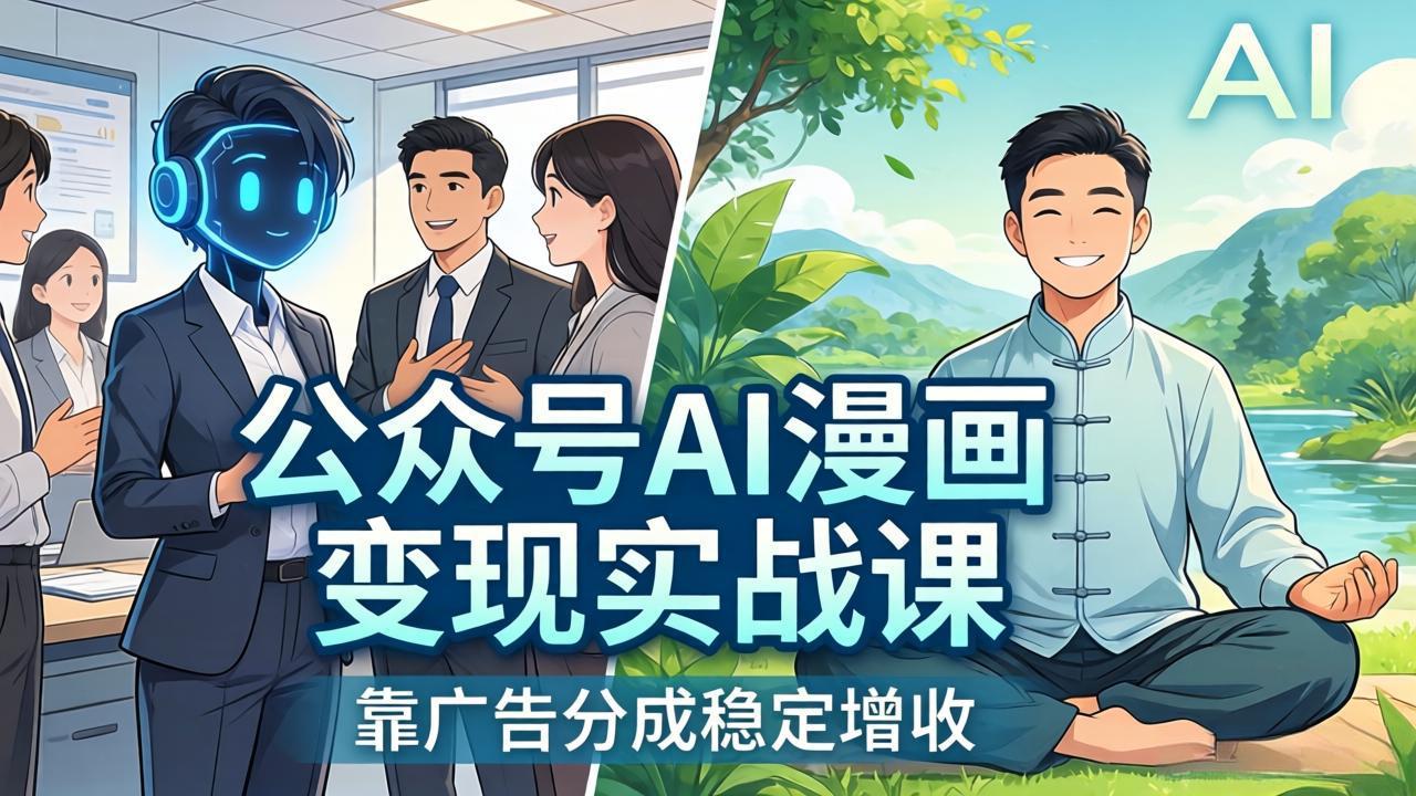 公众号AI漫画变现实战课：星座/职场/养生多赛道+智能体发文，靠广告分成稳定增收-数码之翼