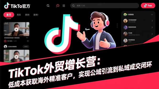 TikTok外贸增长营：低成本获取海外精准客户，实现公域引流到私域成交闭环-数码之翼