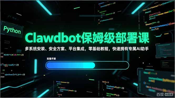 Clawdbot保姆级部署课，多系统安装、安全方案、平台集成，零基础教程，快速拥有专属AI助手-数码之翼