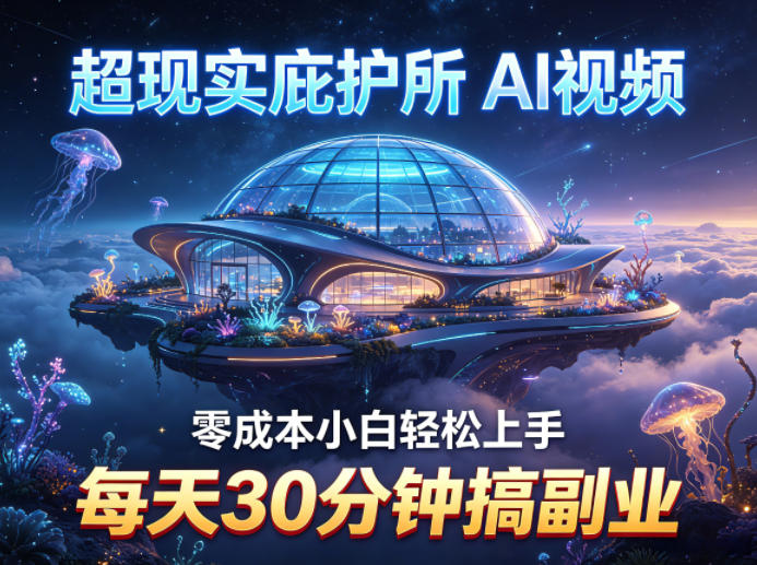 超现实庇护所AI视频项目拆解,零成本小白轻松上手,每天30分钟搞副业-数码之翼
