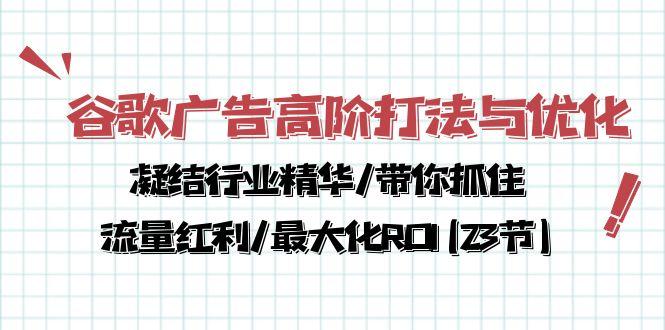 谷歌广告高阶打法与优化，凝结行业精华/带你抓住流量红利/最大化ROI(23节-数码之翼