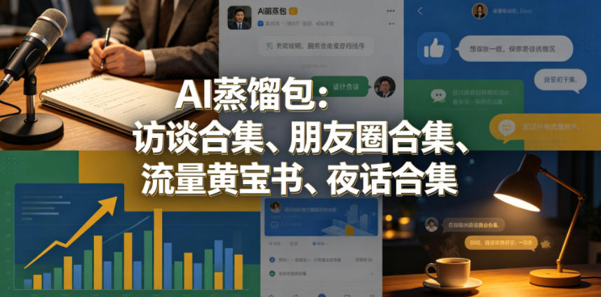 AI蒸馏包：访谈合集、朋友圈合集、流量黄宝书、夜话合集【文档】-数码之翼