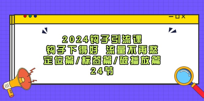 2024钩子引流课：钩子下得好流量不再愁，定位篇/标签篇/破播放篇/24节-数码之翼