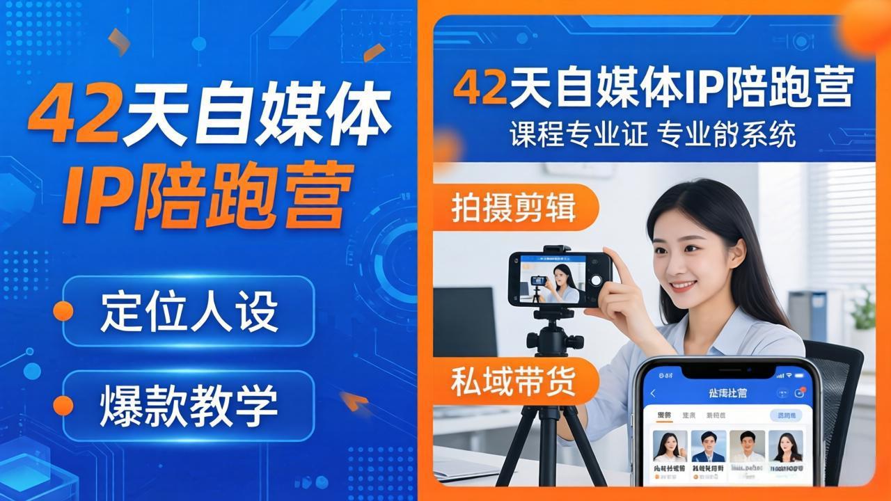 42天自媒体IP陪跑营-26年4月19更新：定位人设爆款全教学，拍摄剪辑私域带货一站式落地-数码之翼