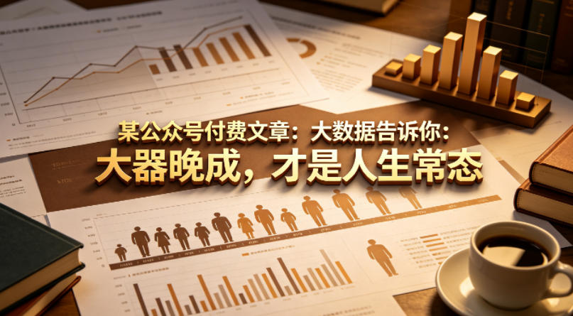 某公众号付费文章：大数据告诉你：大器晚成，才是人生常态-数码之翼