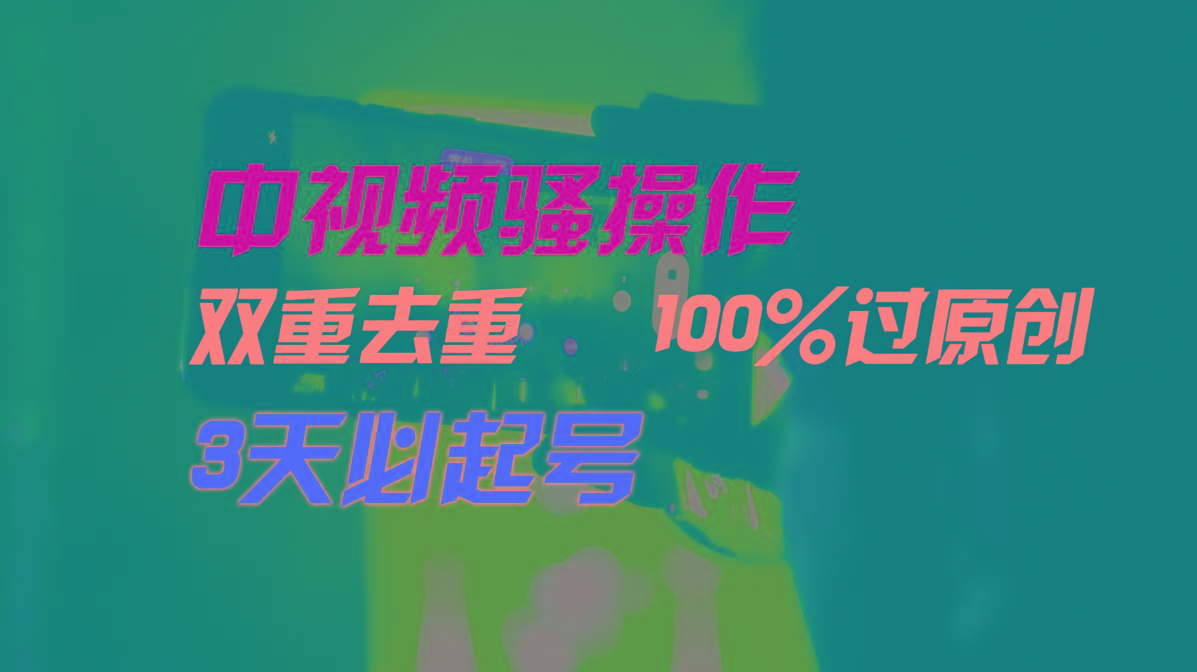 中视频骚操作,双重去重100%过原创,3天比必起号,简单无脑,月入3W+-数码之翼