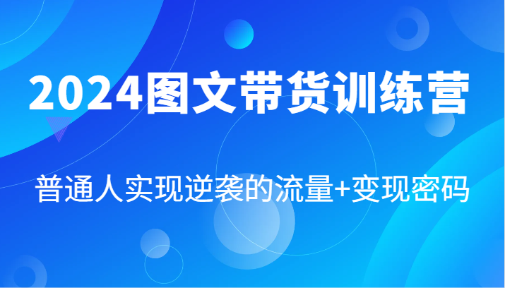 2024图文带货训练营，普通人实现逆袭的流量+变现密码(87节课)-数码之翼