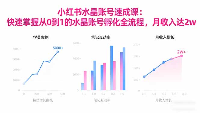 2025小红书水晶账号速成课：快速掌握从0-1水晶账号孵化全流程，月收入达2w-数码之翼