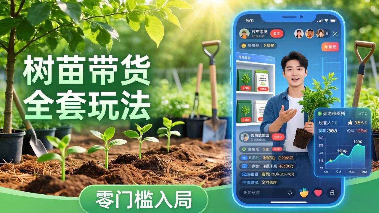 视频号AI树苗带货全套玩法：零门槛入局，掌握豆包、千问等AI工具制作树苗视频的全套流程-数码之翼