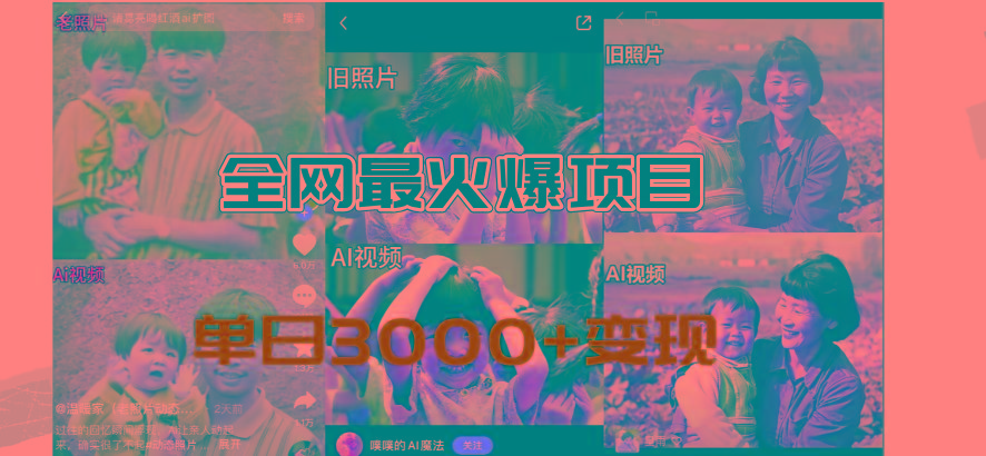 全网爆火的AI让老照片动起来教程，蹭热点日赚3000+，内含免费工具一键...-数码之翼