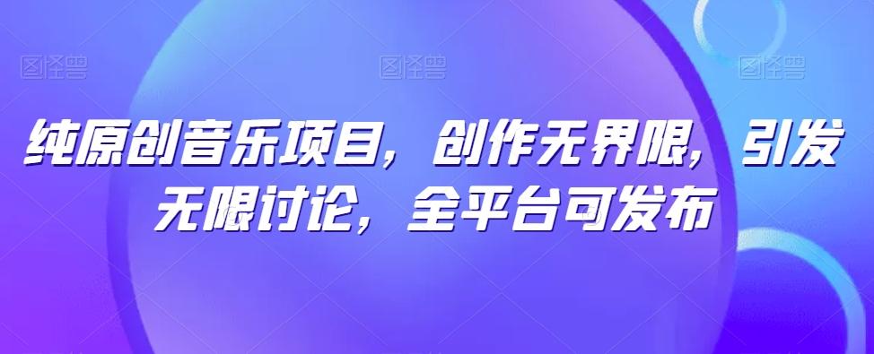纯原创音乐项目,创作无界限,引发无限讨论,全平台可发布【揭秘】-数码之翼