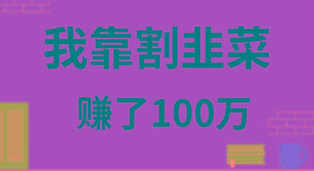 我靠割韭菜赚了 100 万-数码之翼