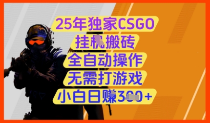 25年独家CSGO挂G搬砖，全自动操作，无需打游戏，小白日入3张+【揭秘】-数码之翼