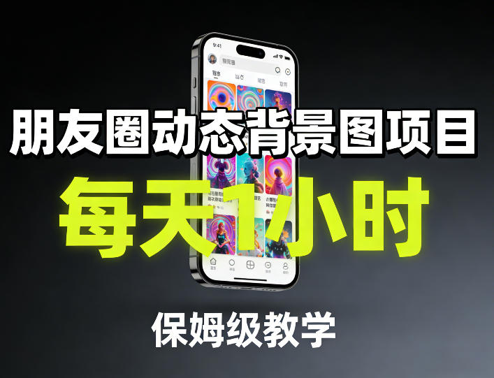 朋友圈动态背景图项目，每天1小时，保姆级教学-数码之翼