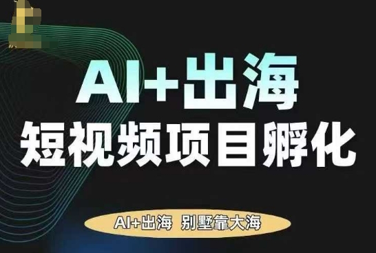 AI·TikTok AI+出海短视频项目孵化,陪你从0-1借助AI实现出海变现-数码之翼