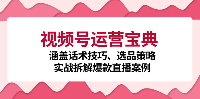 视频号运营宝典：涵盖话术技巧、选品策略、实战拆解爆款直播案例-数码之翼