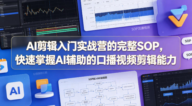 AI剪辑入门实战营的完整SOP，快速掌握AI辅助的口播视频剪辑能力-数码之翼