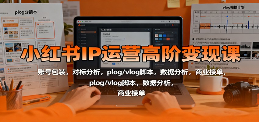 小红书IP运营高阶变现课：账号包装，对标分析，plog/vlog脚本，数据分析，商业接单-数码之翼