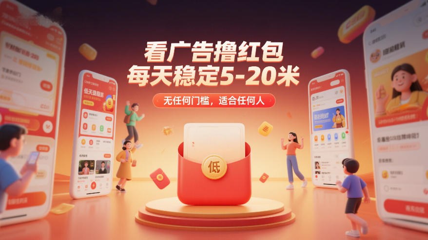 看广告撸红包，每天稳定5-20米，无任何门槛，适合任何人-数码之翼