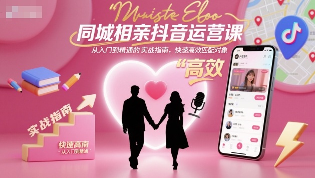 同城相亲抖音运营课，从入门到精通的实战指南，快速高效匹配对象-数码之翼