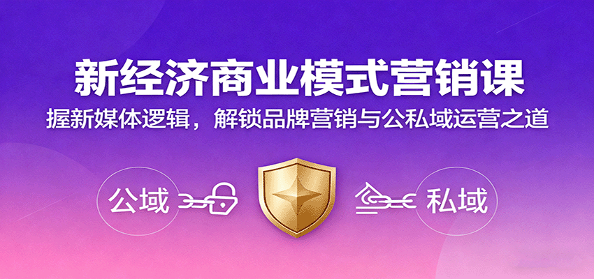 新经济商业模式营销课，握新媒体逻辑，解锁品牌营销与公私域运营之道-数码之翼