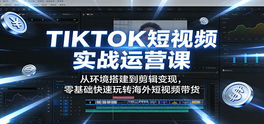 TIKTOK短视频实战运营课：从环境搭建到剪辑变现，零基础快速玩转海外短视频带货-数码之翼