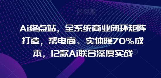 Ai终点站，全系统商业闭环矩阵打造，帮电商、实体降70%成本，12款Ai联合深度实战【0906更新】-数码之翼