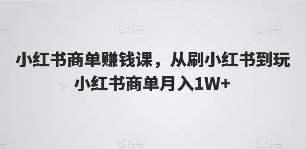 小红书商单赚钱课，从刷小红书到玩小红书商单月入1W+-数码之翼
