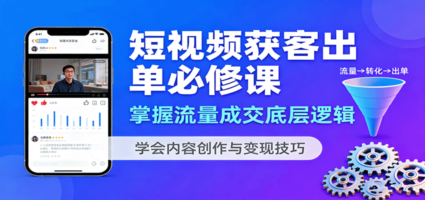 短视频获客出单必修课：掌握流量成交底层逻辑，学会内容创作与变现技巧-数码之翼