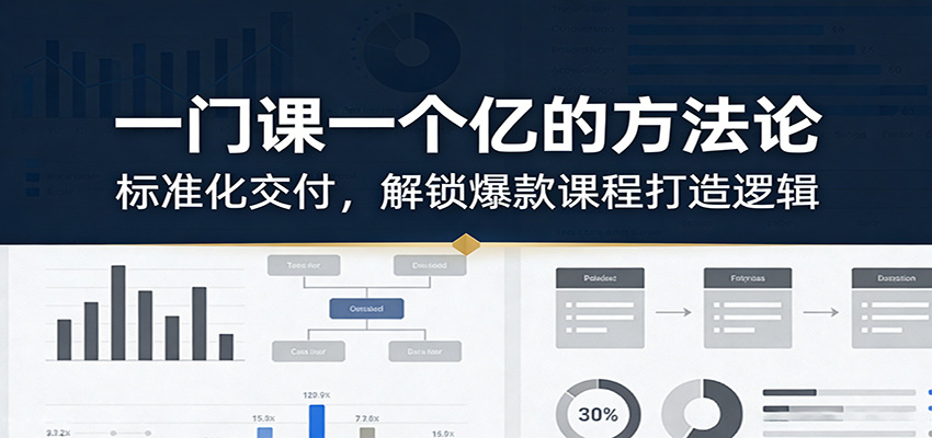 一门课一个亿的方法论：标准化交付，解锁爆款课程打造逻辑-数码之翼