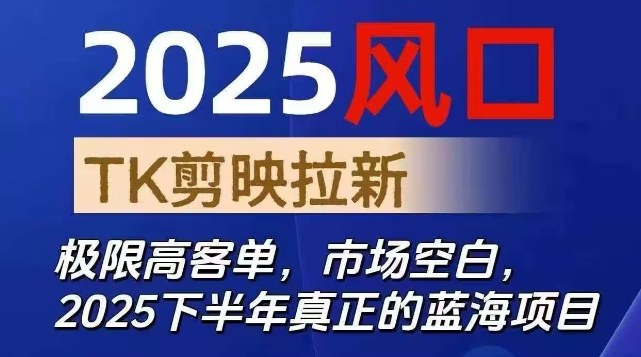2025风口TK剪映capcut拉新项目，极限高客单，市场空白，2025下半年真正的蓝海项目-数码之翼