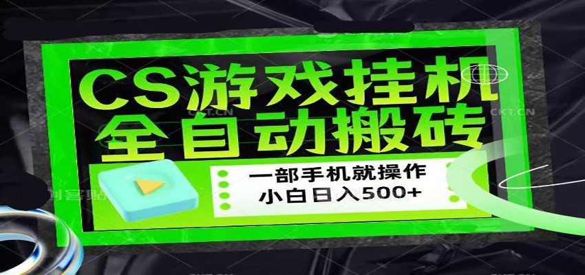 CSGO游戏挂机捡漏搬砖，超稳定的项目，带领1000+小白实现日入500+-数码之翼