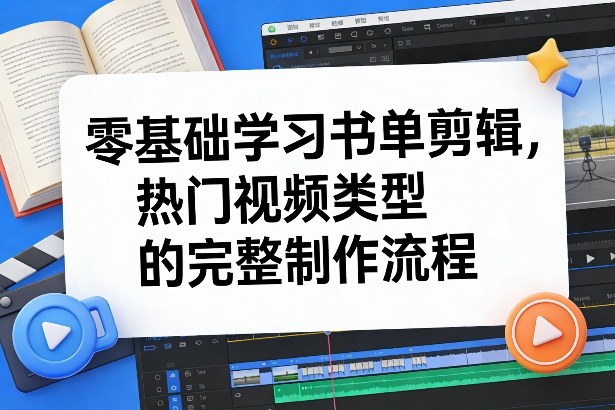 零基础学习书单剪辑，热门视频类型的完整制作流程(更新2026)-数码之翼