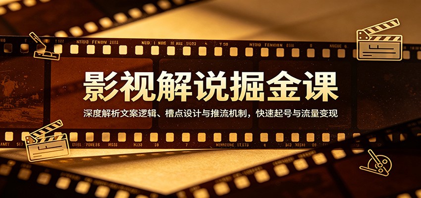 影视解说掘金课：深度解析文案逻辑、槽点设计与推流机制，快速起号与流量变现-数码之翼