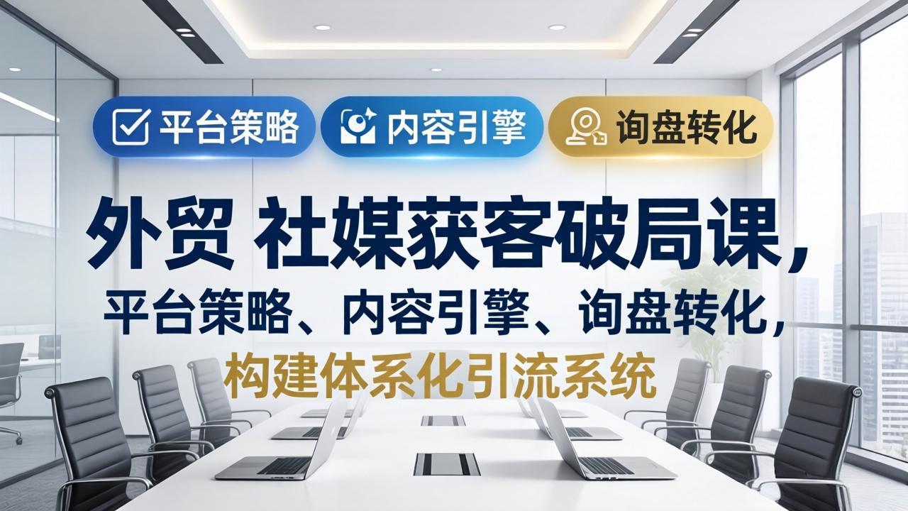 外贸 社媒获客破局课,平台策略、内容引擎、询盘转化,构建体系化引流系统(更新26年3月-数码之翼
