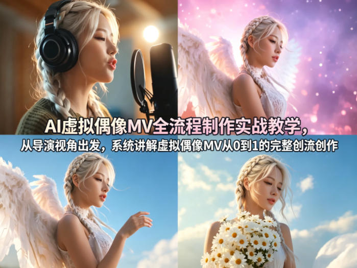 AI虚拟偶像MV全流程制作实战教学，从导演视角出发，系统讲解虚拟偶像MV从0到1的完整创作流程-数码之翼