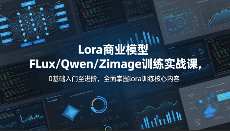 系统性学习Lora商业模型FLux／Qwen／Zimage训练实战课，0基础入门至进阶，全面掌握lora训练核心内容-数码之翼