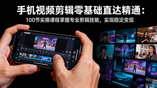 手机视频剪辑零基础直达精通:100节实操课程掌握专业剪辑技能,实现稳...-数码之翼