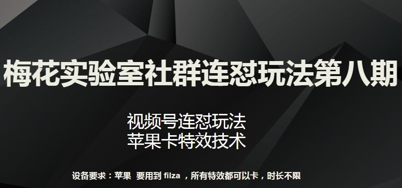 梅花实验室社群连怼玩法第八期，视频号连怼玩法 苹果卡特效技术【揭秘】-数码之翼