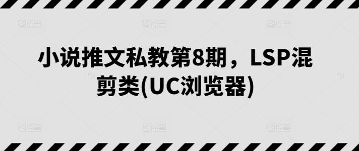 小说推文私教第8期,LSP混剪类(UC浏览器)-数码之翼